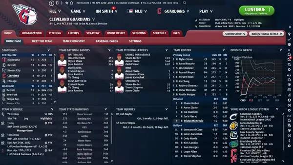 Кадр с взаимодействием персонажа и объекта в Out of the Park Baseball 23