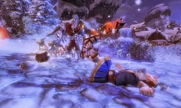 Кадр с взаимодействием персонажа и объекта в Overlord 2