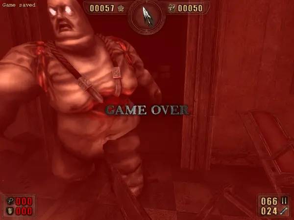 Кадр с взаимодействием персонажа и объекта в Painkiller  Battle Out of Hell