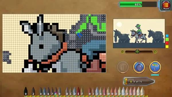 Кадр с взаимодействием персонажа и объекта в Paint By Numbers