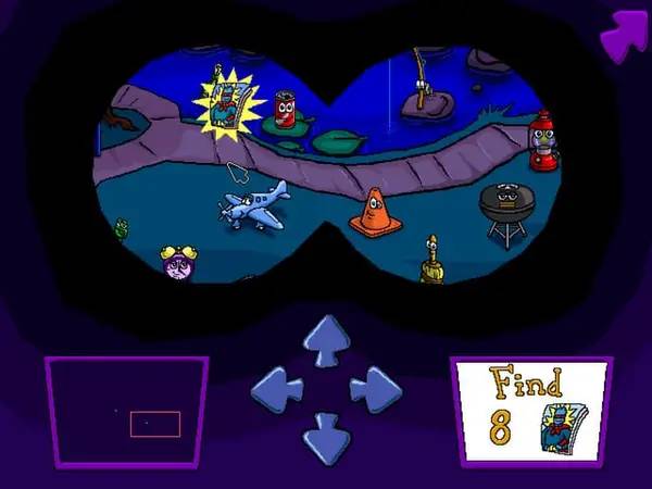 Кадр с взаимодействием персонажа и объекта в Pajama Sam 2  Thunder And Lightning Aren't So Frightening