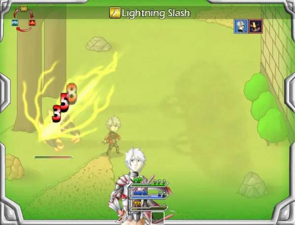 Кадр с взаимодействием персонажа и объекта в Path of the Martyrs