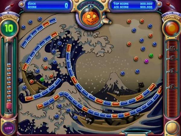 Кадр с взаимодействием персонажа и объекта в Peggle Nights