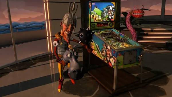 Кадр с взаимодействием персонажа и объекта в Pinball FX2 VR