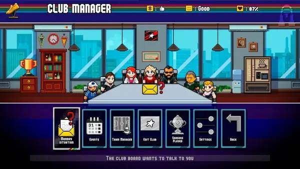Кадр с взаимодействием персонажа и объекта в Pixel Cup Soccer - Ultimate Edition