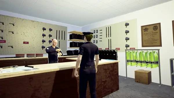 Кадр с взаимодействием персонажа и объекта в Police Simulator  Patrol Duty