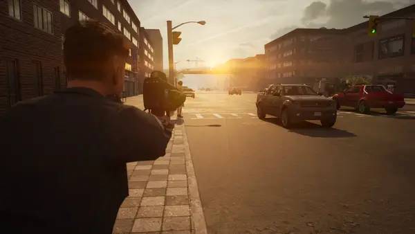 Кадр с взаимодействием персонажа и объекта в Police Simulator  Patrol Officers