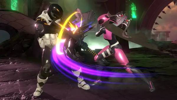Кадр с взаимодействием персонажа и объекта в Power Rangers  Battle for the Grid