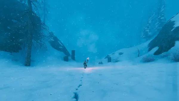 Кадр с взаимодействием персонажа и объекта в Praey for the Gods