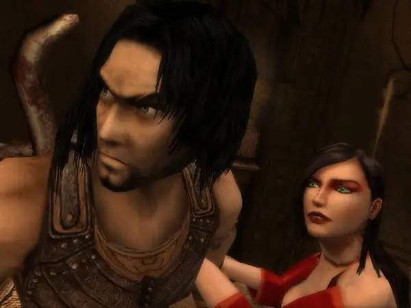Кадр с взаимодействием персонажа и объекта в Prince of Persia  Warrior Within