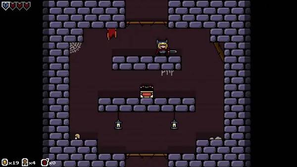 Кадр с взаимодействием персонажа и объекта в Princess.Loot.Pixel.Again x2