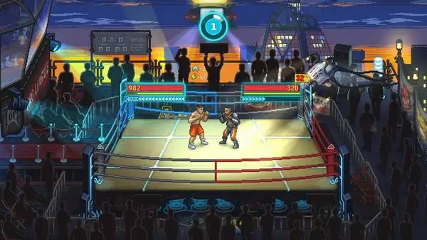 Кадр с взаимодействием персонажа и объекта в Punch Club 2  Fast Forward
