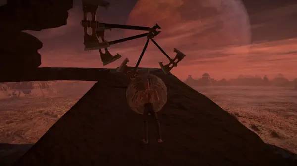 Кадр с взаимодействием персонажа и объекта в Pushing It! With Sisyphus