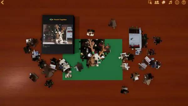 Кадр с взаимодействием персонажа и объекта в Puzzle Together Multiplayer Jigsaw Puzzles