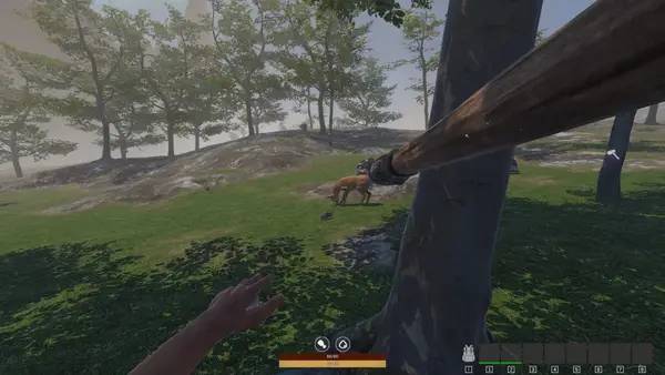 Кадр с взаимодействием персонажа и объекта в QUESTSCAPE Survival