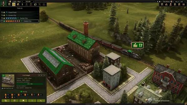 Кадр с взаимодействием персонажа и объекта в Railroad Corporation