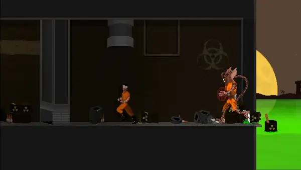 Кадр с взаимодействием персонажа и объекта в RATUZ