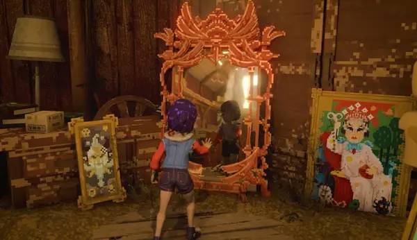 Кадр с взаимодействием персонажа и объекта в Ravenlok