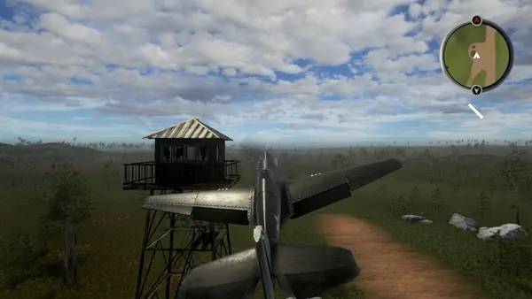 Кадр с взаимодействием персонажа и объекта в RC Airplane Challenge