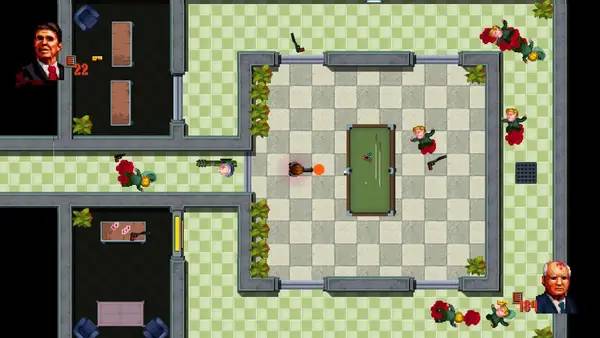 Кадр с взаимодействием персонажа и объекта в Reagan Gorbachev