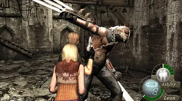 Кадр с взаимодействием персонажа и объекта в Resident Evil 4 - Ultimate HD Edition
