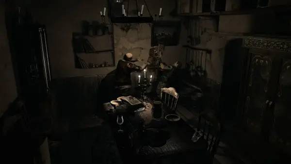 Кадр с взаимодействием персонажа и объекта в Resident Evil   biohazard HD REMASTER