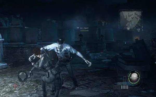 Кадр с взаимодействием персонажа и объекта в Resident Evil  Operation Raccoon City