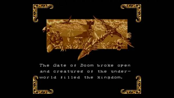 Кадр с взаимодействием персонажа и объекта в Retro Classix  Gate of Doom
