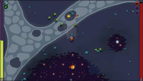 Кадр с взаимодействием персонажа и объекта в RICE - Repetitive Indie Combat Experience