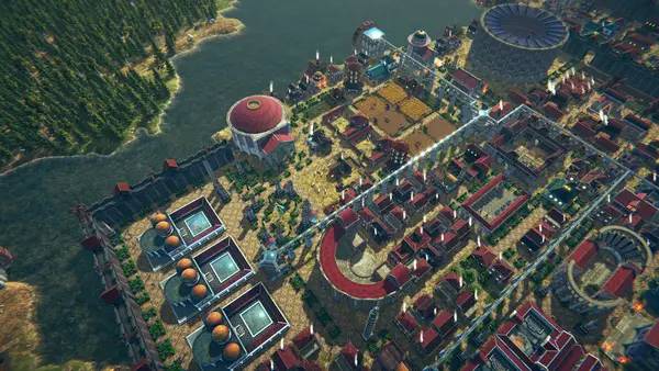 Кадр с взаимодействием персонажа и объекта в Roman Triumph  Survival City Builder