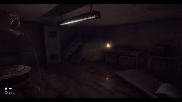 Кадр с взаимодействием персонажа и объекта в Rotten Flesh - Cosmic Horror Survival Game