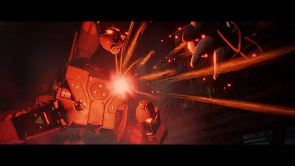 Кадр с взаимодействием персонажа и объекта в RUINER