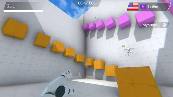 Кадр с взаимодействием персонажа и объекта в Run Pro