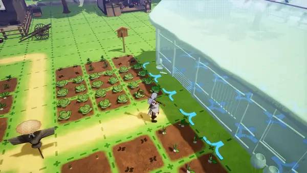 Кадр с взаимодействием персонажа и объекта в Rune Factory  Guardians of Azuma