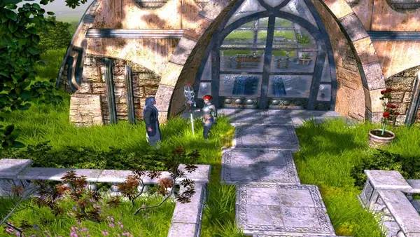 Кадр с взаимодействием персонажа и объекта в Sacred 2 Gold