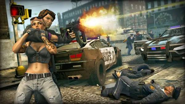 Кадр с взаимодействием персонажа и объекта в Saints Row The Third