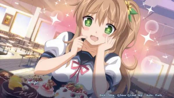 Кадр с взаимодействием персонажа и объекта в Sakura Angels