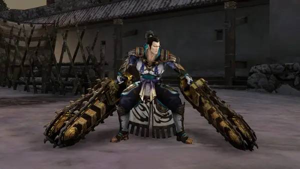 Кадр с взаимодействием персонажа и объекта в SAMURAI WARRIORS 4 DX
