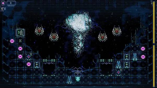 Кадр с взаимодействием персонажа и объекта в Saturn Quest  R. U. N. E. 3000