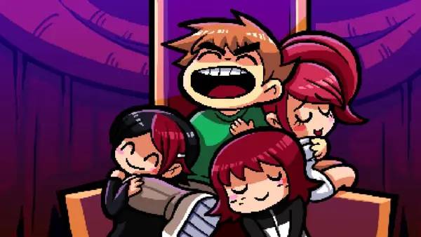 Кадр с взаимодействием персонажа и объекта в Scott Pilgrim vs. The World  The Game – Complete Edition