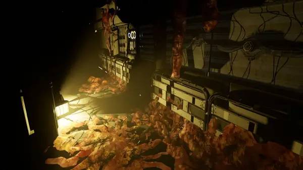 Кадр с взаимодействием персонажа и объекта в SCP Blackout