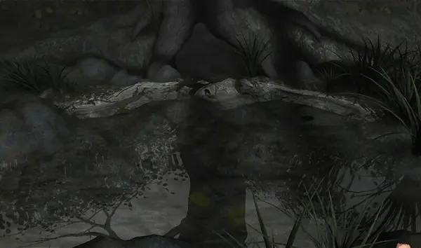 Кадр с взаимодействием персонажа и объекта в Scratches - Director's Cut