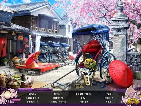 Кадр с взаимодействием персонажа и объекта в SEASON OF MYSTERY  The Cherry Blossom Murders