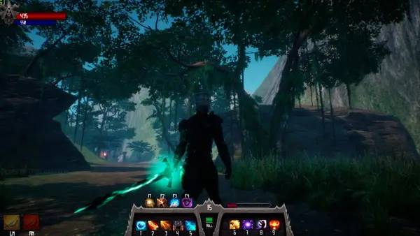 Кадр с взаимодействием персонажа и объекта в Sentinel Cursed Knight