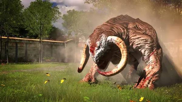 Кадр с взаимодействием персонажа и объекта в Serious Sam 4  Deluxe Edition