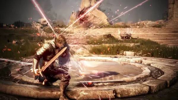 Кадр с взаимодействием персонажа и объекта в Shadow Arena