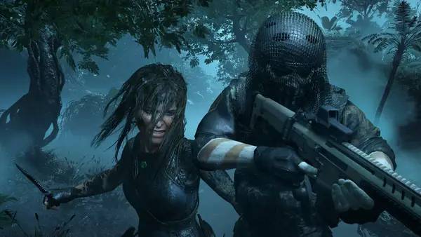 Кадр с взаимодействием персонажа и объекта в Shadow of the Tomb Raider  Definitive Edition