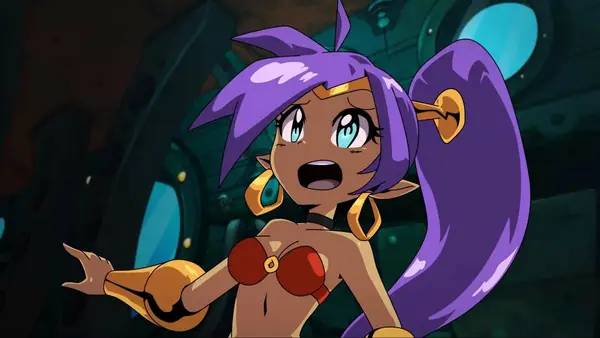 Кадр с взаимодействием персонажа и объекта в Shantae and the Seven Sirens