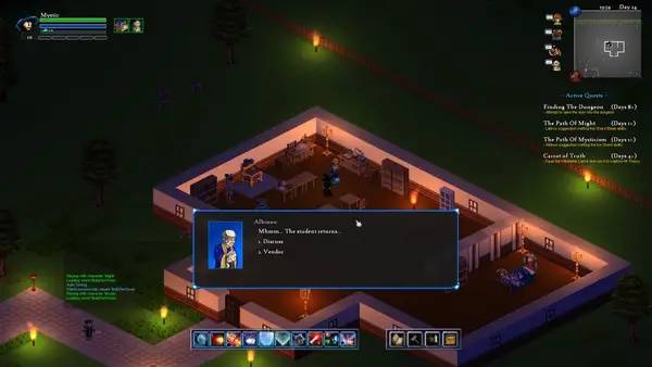 Кадр с взаимодействием персонажа и объекта в Shards of Azuria