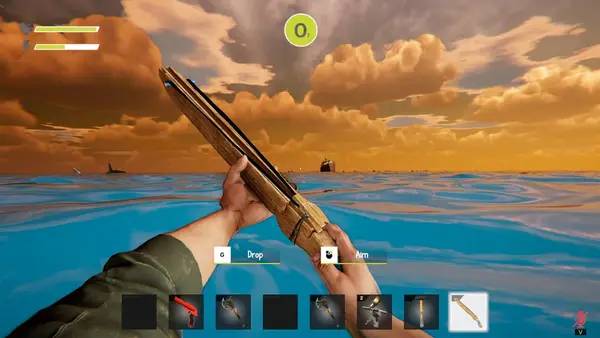 Кадр с взаимодействием персонажа и объекта в SHARK SIEGE - TOGETHER SURVIVAL